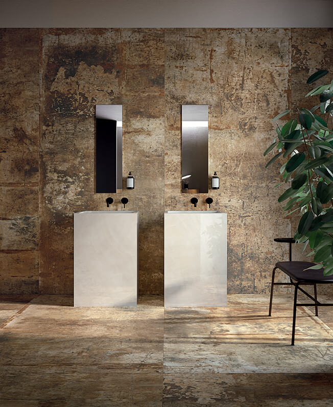 Баня с широкоформатен гранитогрес от AVE Ceramica - Акропол билд